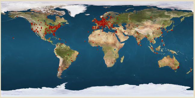 world map. Worldmap of Visitors